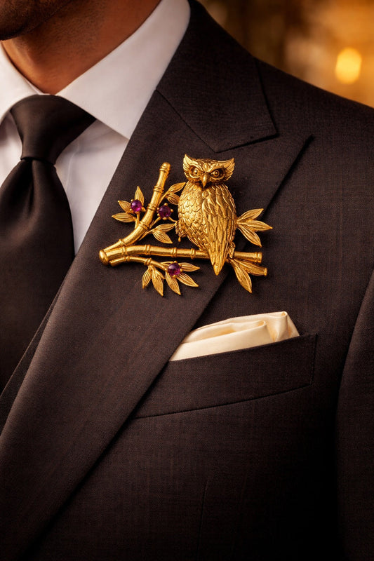 Owl Pakshi Brooch