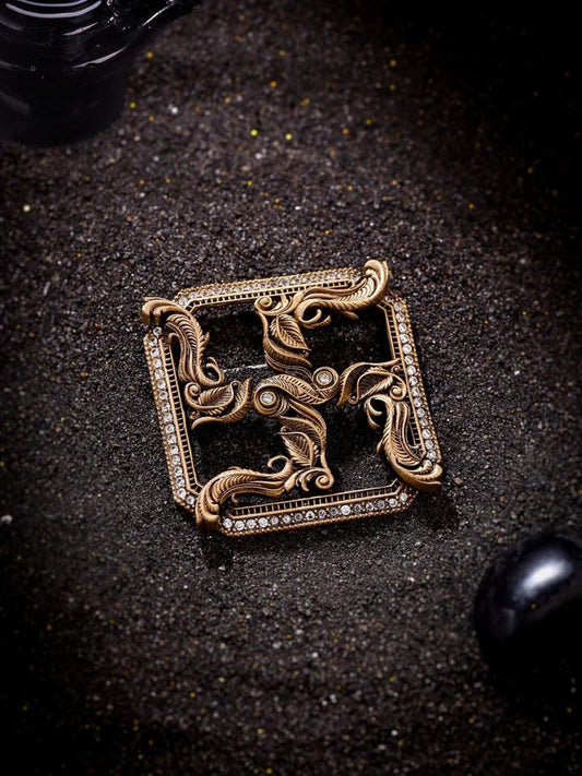 Box Swastik Brooch